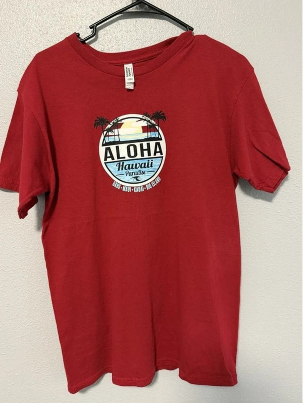 #6059 American Apparel Aloha Hawaii Graphic T Shirt Size Medium